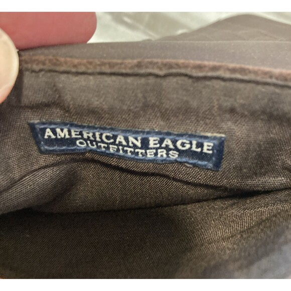 American Eagle Vtg Y2k Suede Wallet Dark Brown Lace Up Small Bifold Boho Hippie - Picture 9 of 16